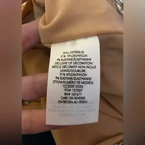 NWT Alice + Olivia Sequins Long Sleeve Mini Dress Gold Champagne Size 6 - Picture 12 of 13